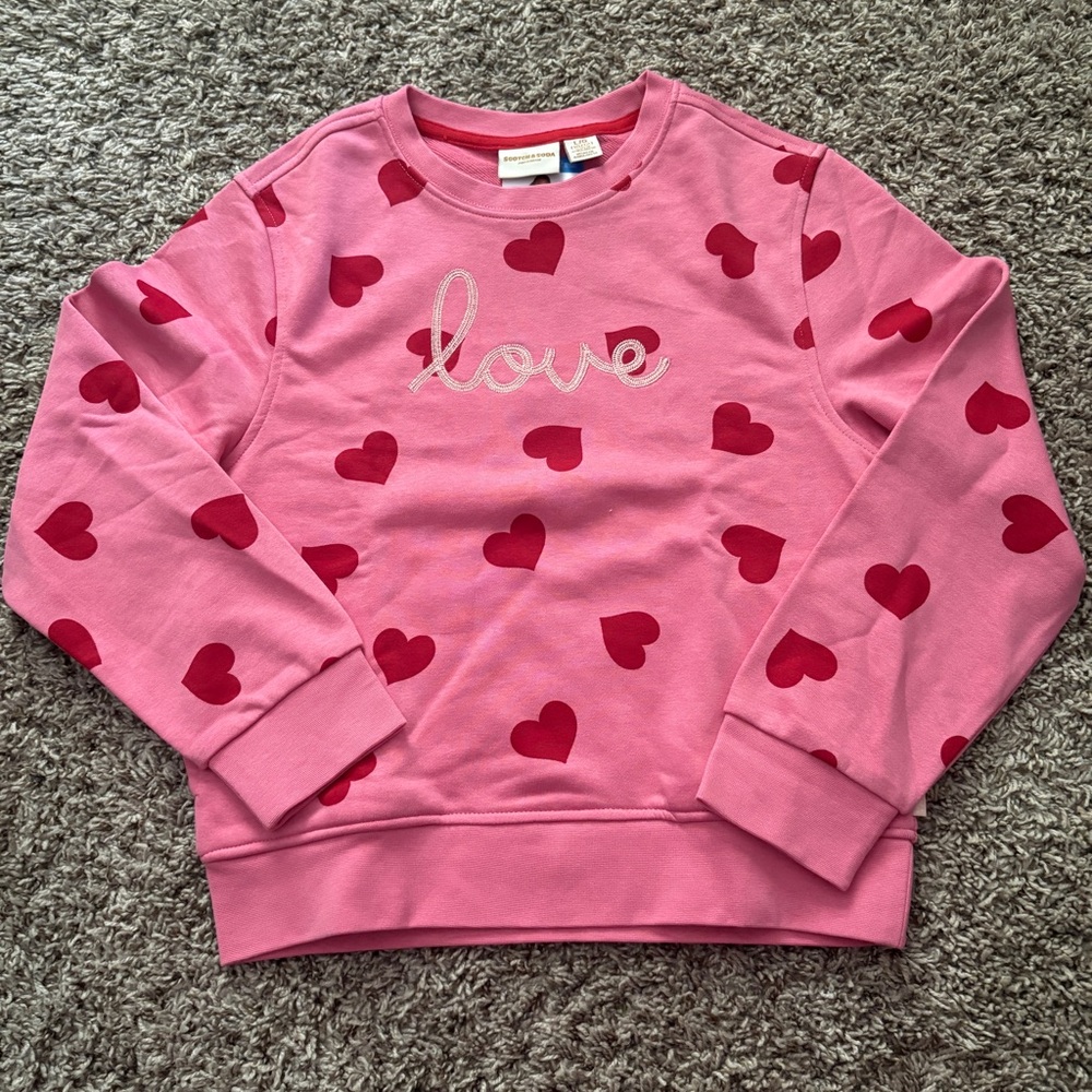 Scotch & Soda Pink Sweatshirt with Red Trim